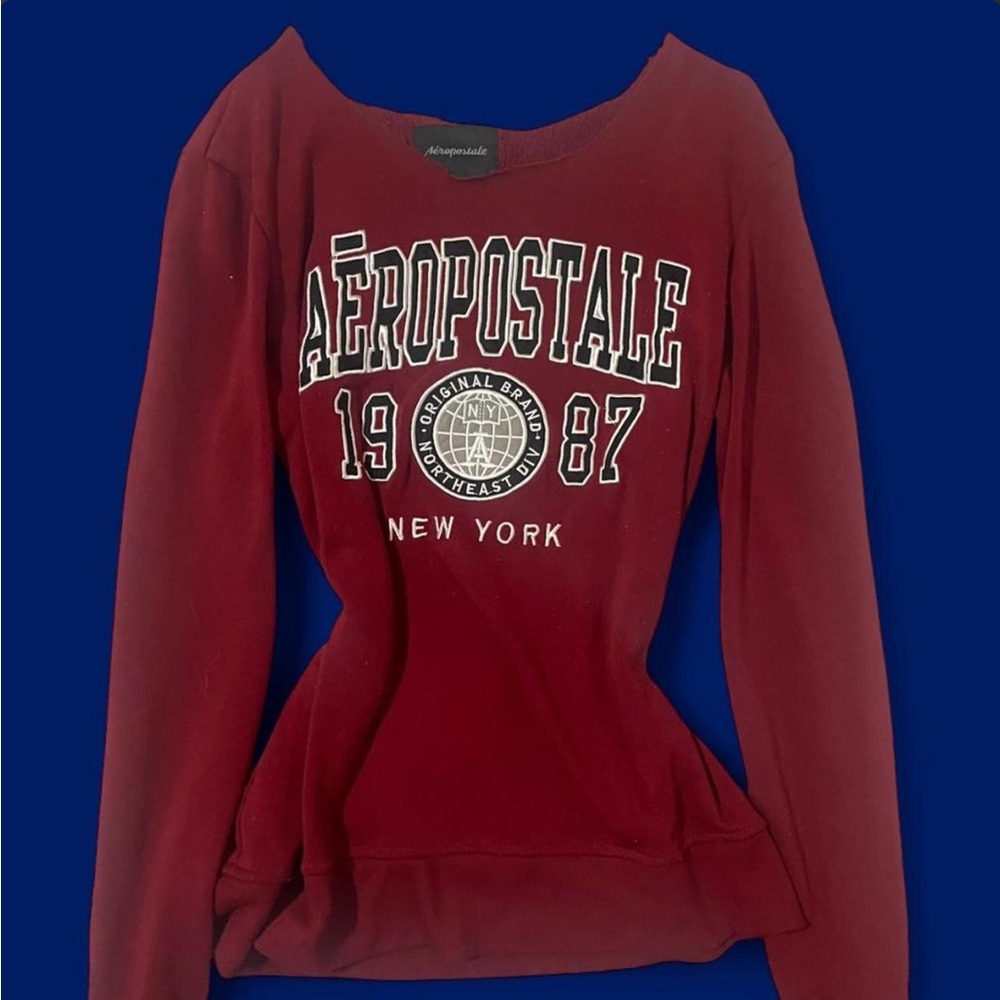 Aeropostale Burgundy New York Graphic 90s Sweatshirt